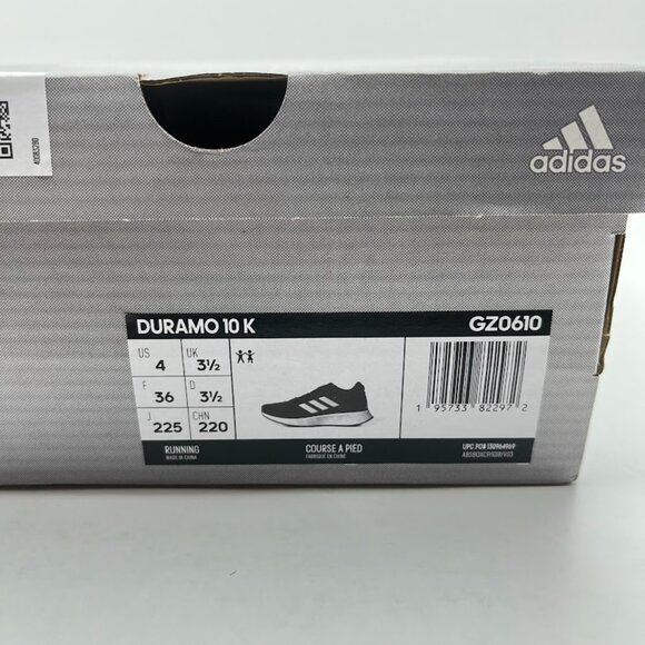 NEW adidas Duramo 10 Low Core Black - Size 4 - Picture 7 of 8